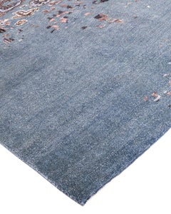 Traditional Ikat Hand Knotted Abstract Silk & Wool Gray Area Rug 8' 10" x 12' 4"