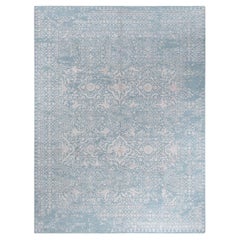 Traditional Ikat Hand Knotted Abstract Silk & Wool Gray Area Rug 9' 0" x 11' 10"