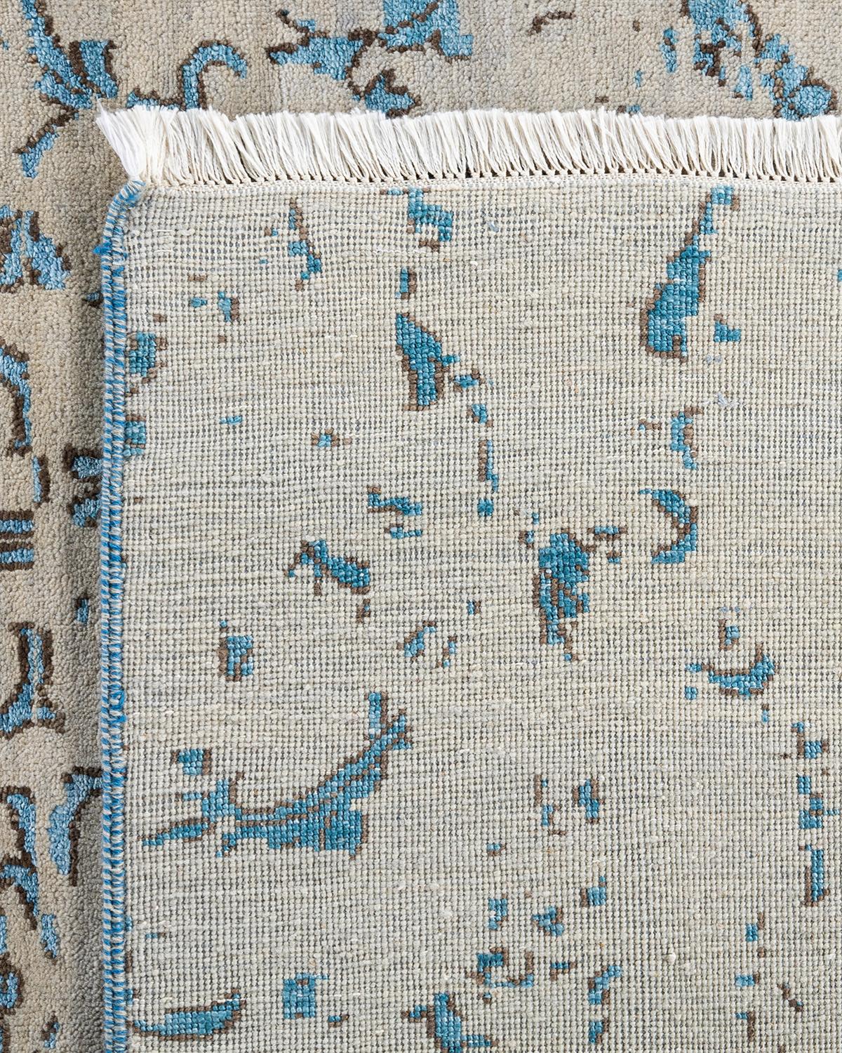 Traditional Ikat Hand Knotted Abstract Silk & Wool Sand Area Rug 9' 0