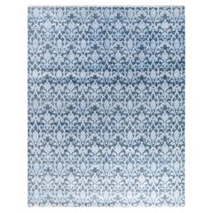 Traditional Ikat Hand Knotted Floral Silk & Wool Brown Area Rug 8' 1" x 10' 5"