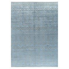 Traditional Ikat Hand Knotted Floral Silk & Wool Brown Area Rug 9' 1" x 12' 2"