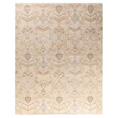 Traditional Ikat Hand Knotted Floral Wool Beige Area Rug 8
 2" x 10
 3"
