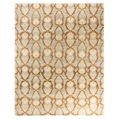 Traditional Ikat Hand Knotted Floral Wool Brown Area Rug 8' 0" x 10' 0"