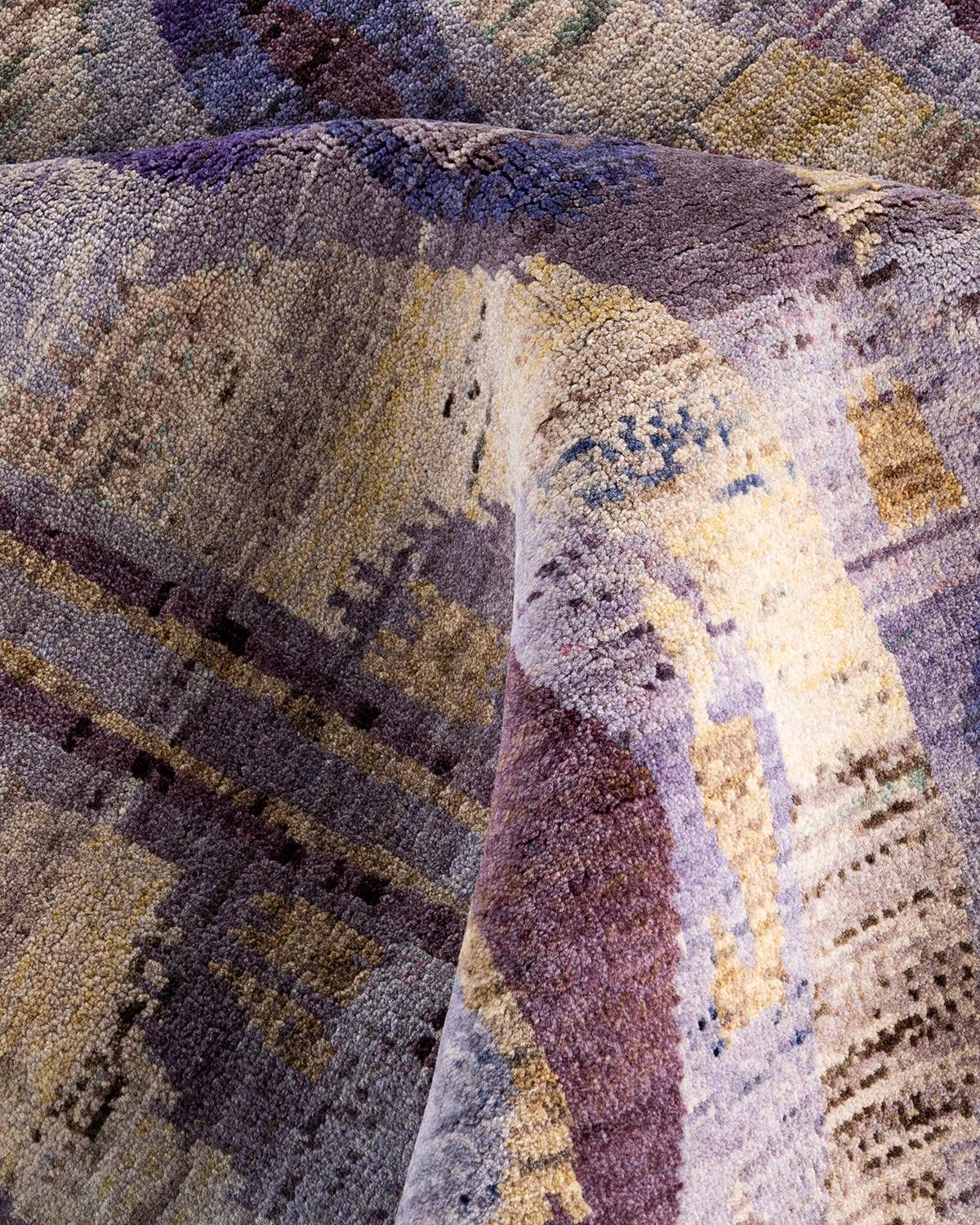 Lana Traditional Ikat Hand Knots Rugs Floral Wool Brown Area Rug 9' 0