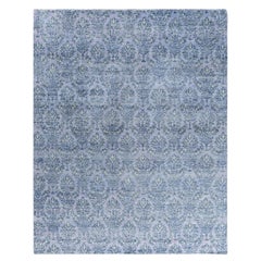 Traditional Ikat Hand Knotted Floral Wool Gray Area Rug 8' 1" x 10' 1"