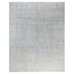 Traditional Ikat Hand Knotted Floral Wool Gray Area Rug 8' 3" x 10' 3"