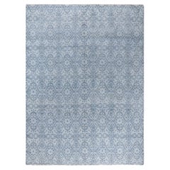 Traditional Ikat Hand Knotted Floral Wool Gray Area Rug 8' 5" x 9' 10"
