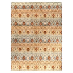 Traditional Ikat Hand Knotted Floral Wool Gray Area Rug 9' 3" x 12' 3"