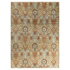 Alfombra Ikat Tradicional de Lana Floral Anudada a Mano Óxido 9' 0" x 12' 1