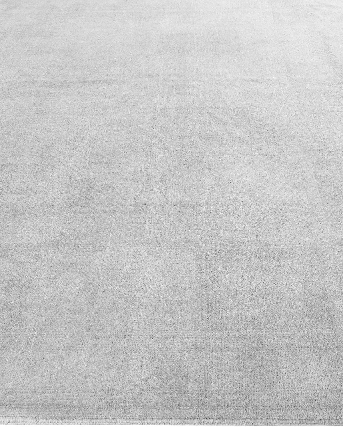 Traditioneller handgeknüpfter geometrischer Ikat-Teppich aus Wolle in Elfenbein 9' 1