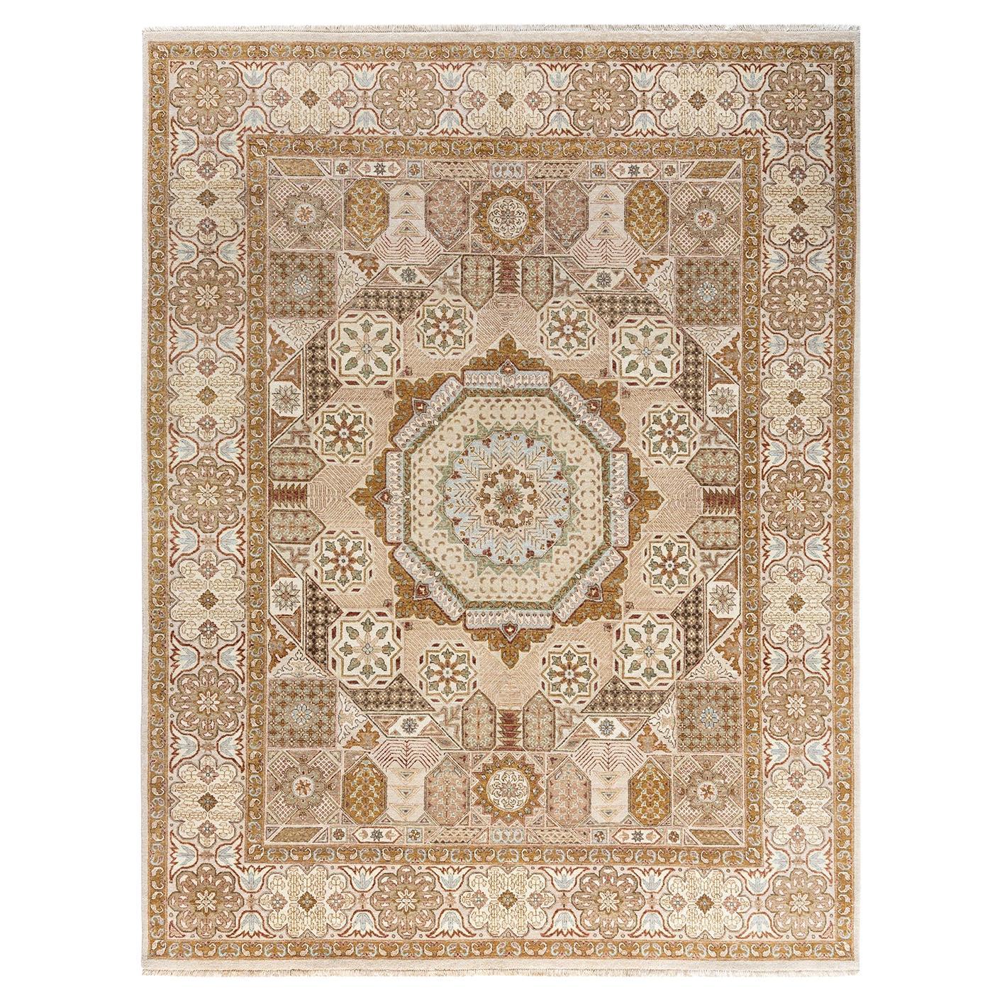 Traditionelle Ikat Hand geknüpft orientalische Wolle Brown Bereich Teppich 8' 0" x 10' 4"