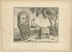 Traditional Indian Bullock Cart (Gari) – Sonnerat Engraving, Paris 1806