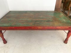Traditional Indian coffee table in painted wood
