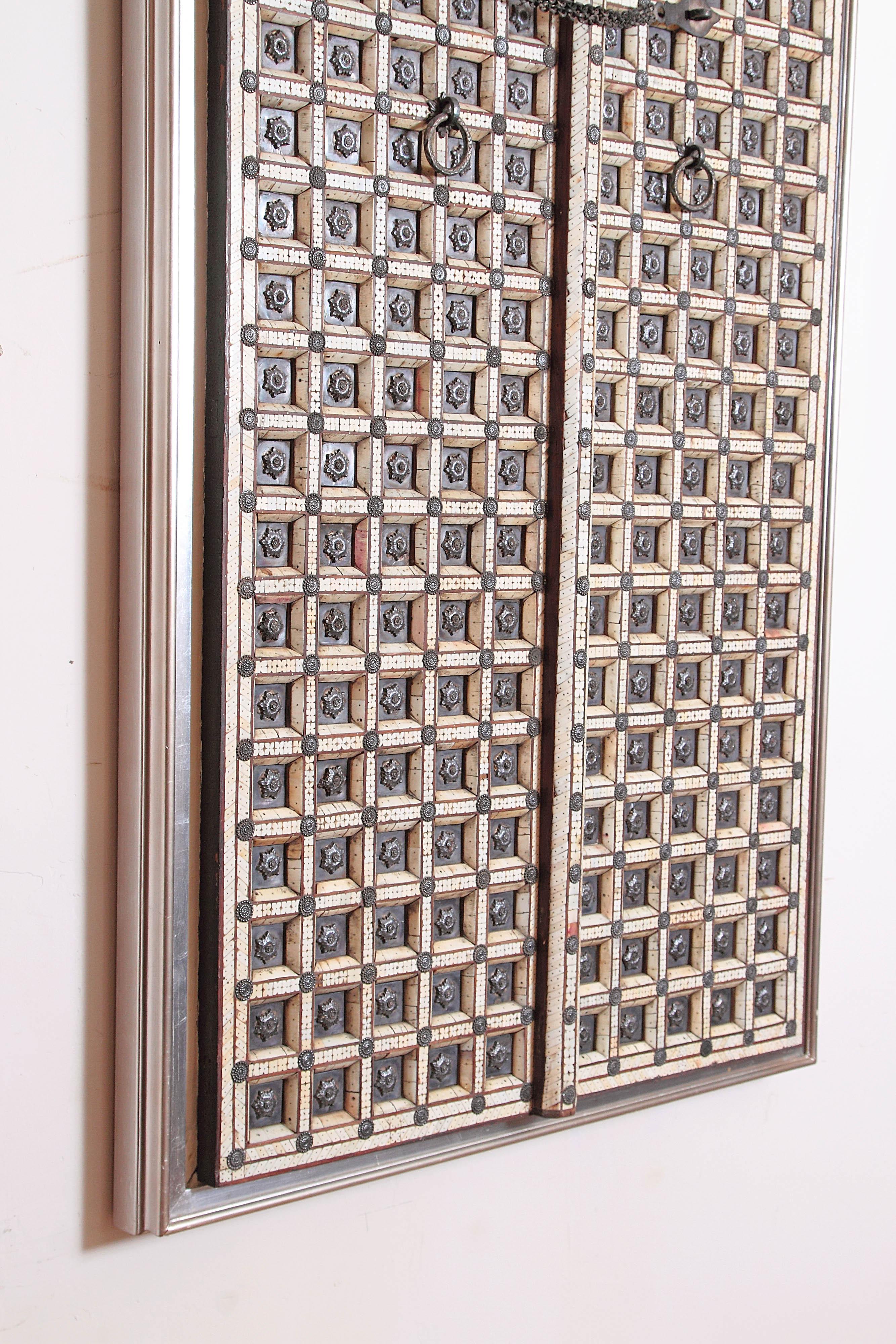 Traditional Indian Double / Split Door with Elaborate Bone Inlay 2