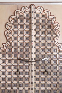 Traditional Indian Double / Split Door with Elaborate Bone Inlay