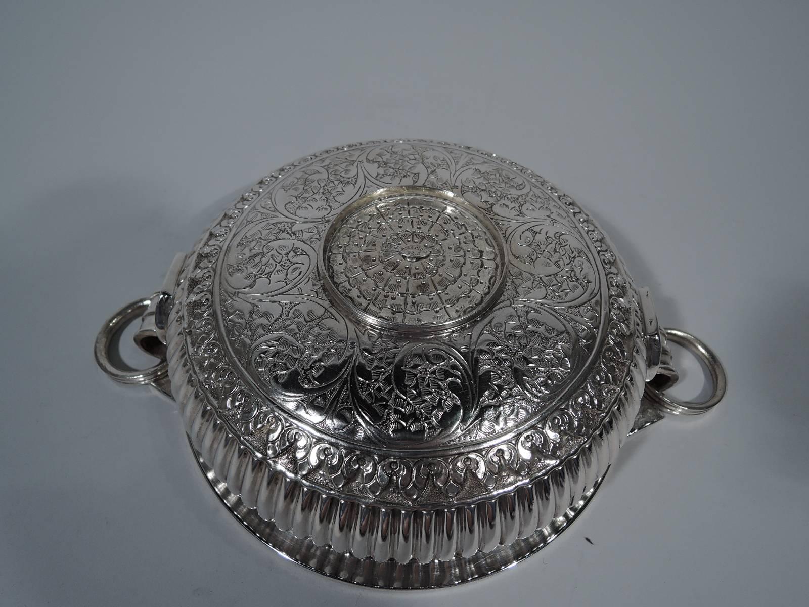 Traditional Indian Sterling Silver Bowl with Jangly Rings 2