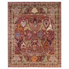 Traditional Infinity Hand Knotted Wool Pink Area Rug 8
 2" x 9
 11"