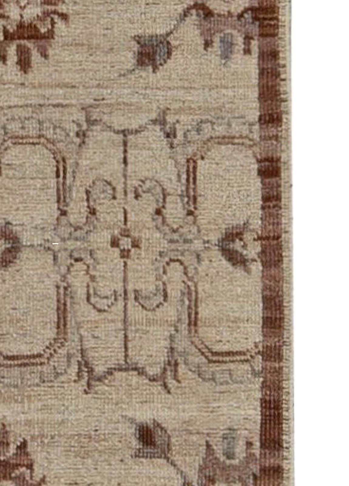 Hand-Knotted Traditional Inspired Botanic Handmade Wool Runner by Doris Leslie Blau For Sale