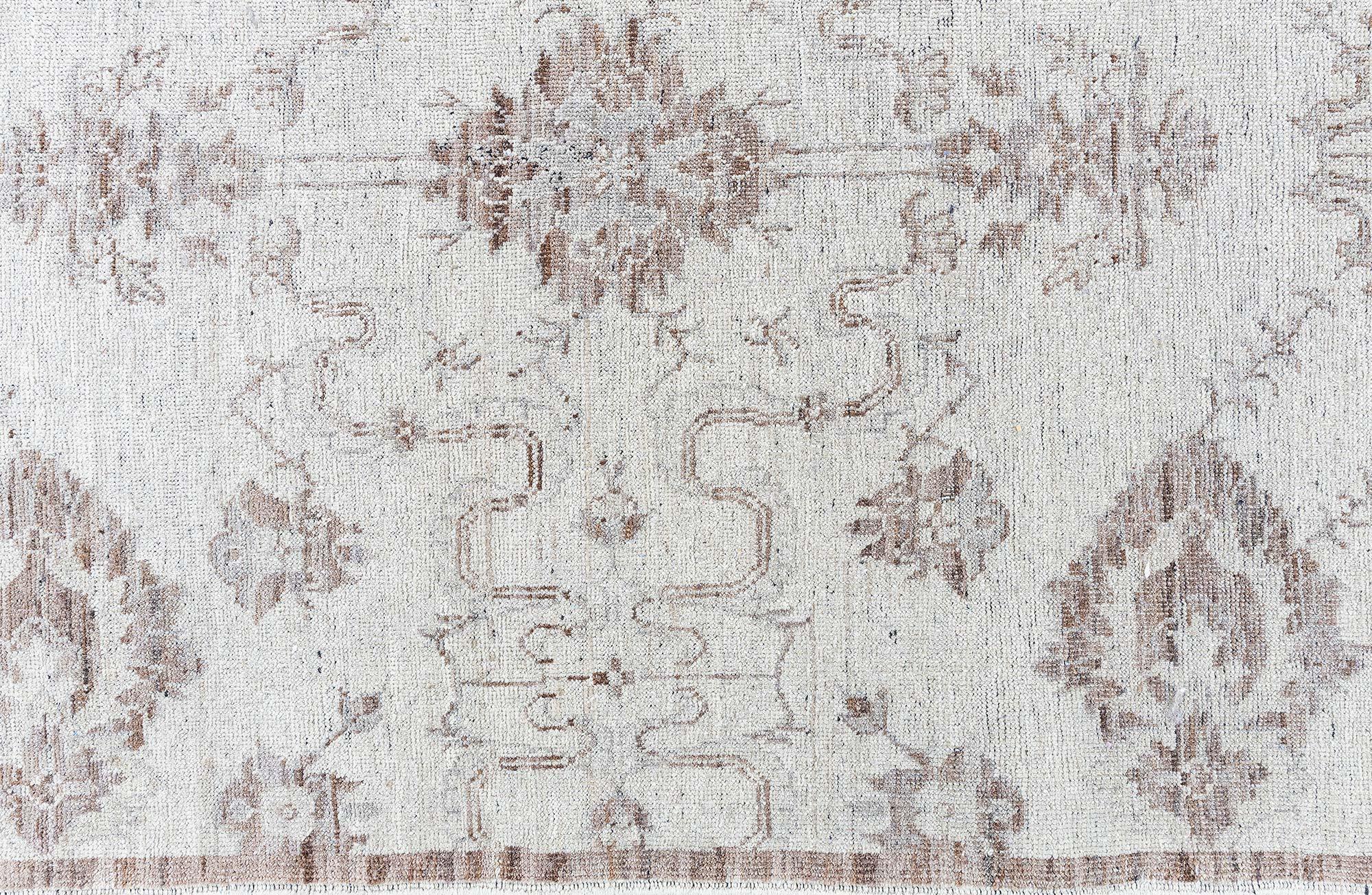 Traditional Inspired Botanic Handmade Wool Runner by Doris Leslie Blau For Sale 1