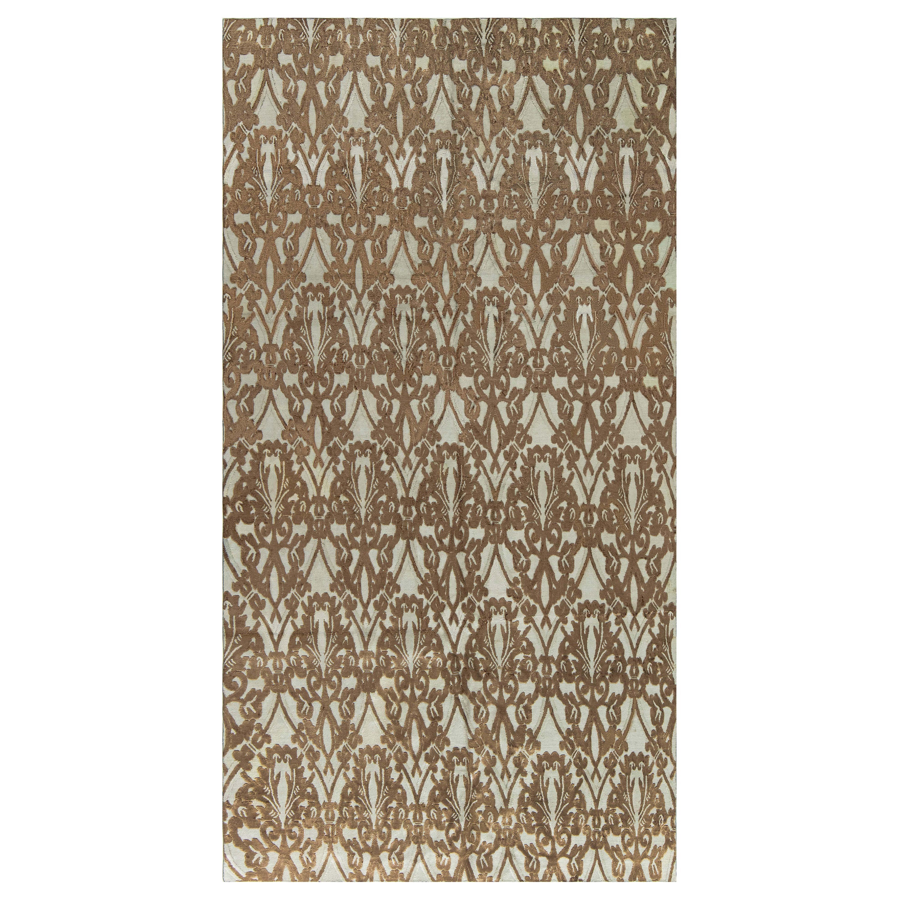Traditional Inspired Fragment Rug in Brown and Gray by Doris Leslie Blau For Sale