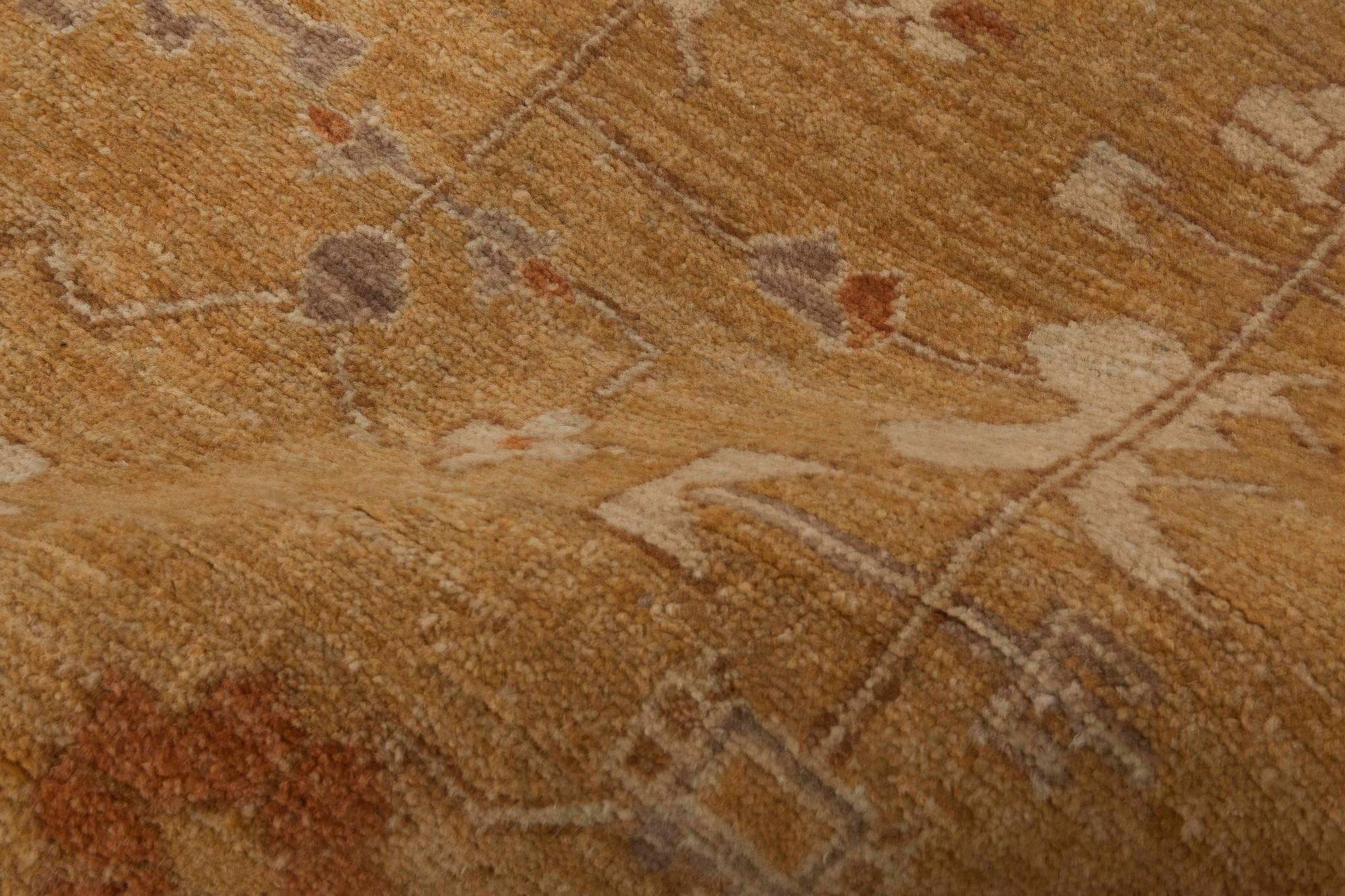 Traditional inspired Tabriz rug in beige and brown by Doris Leslie Blau (fragment).
Size: 4.0