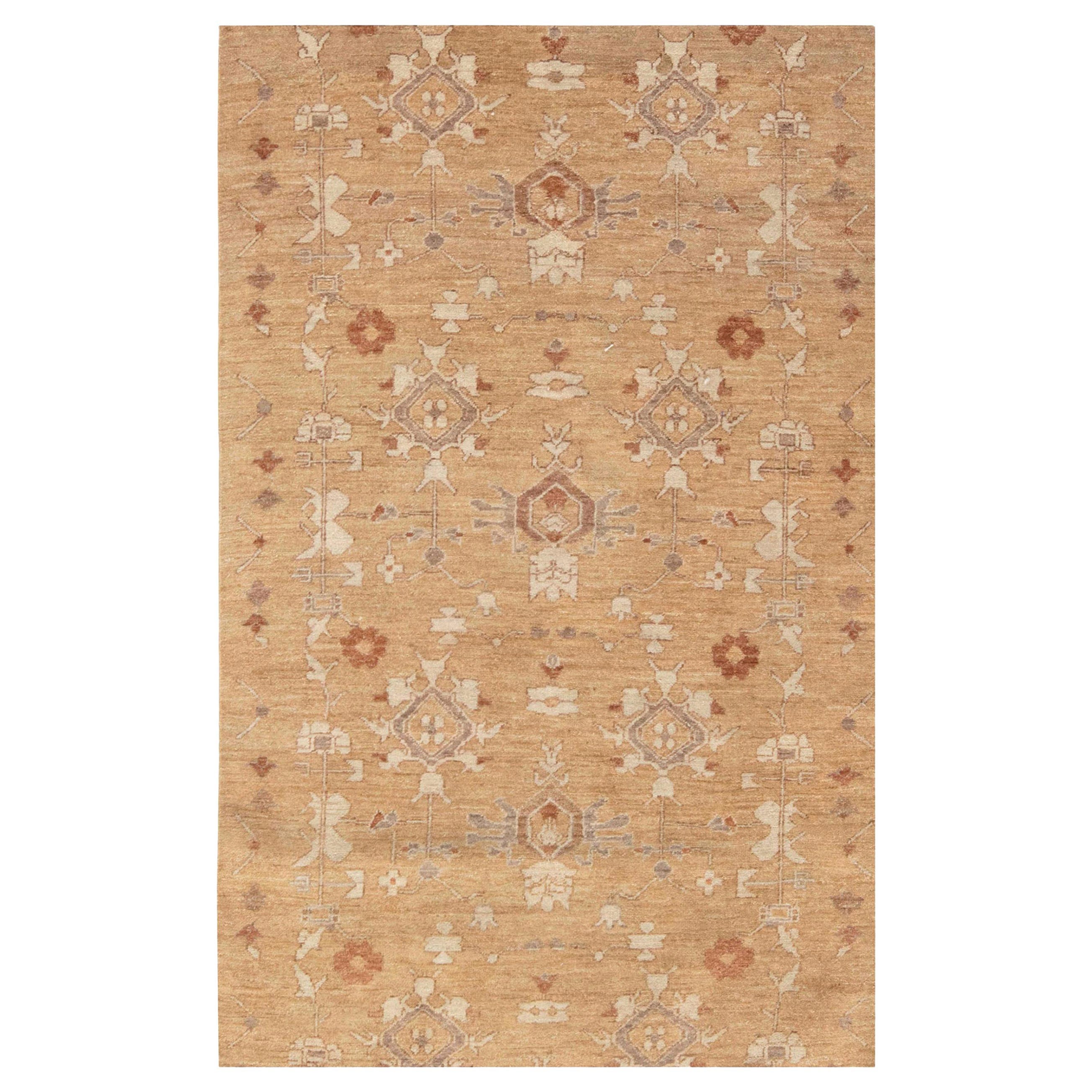 Traditional Inspired Tabriz Rug in Beige and Brown by Doris Leslie Blau For Sale