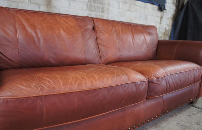 Traditional Italian Leather Heirloom, Heirloom Leather Sofa