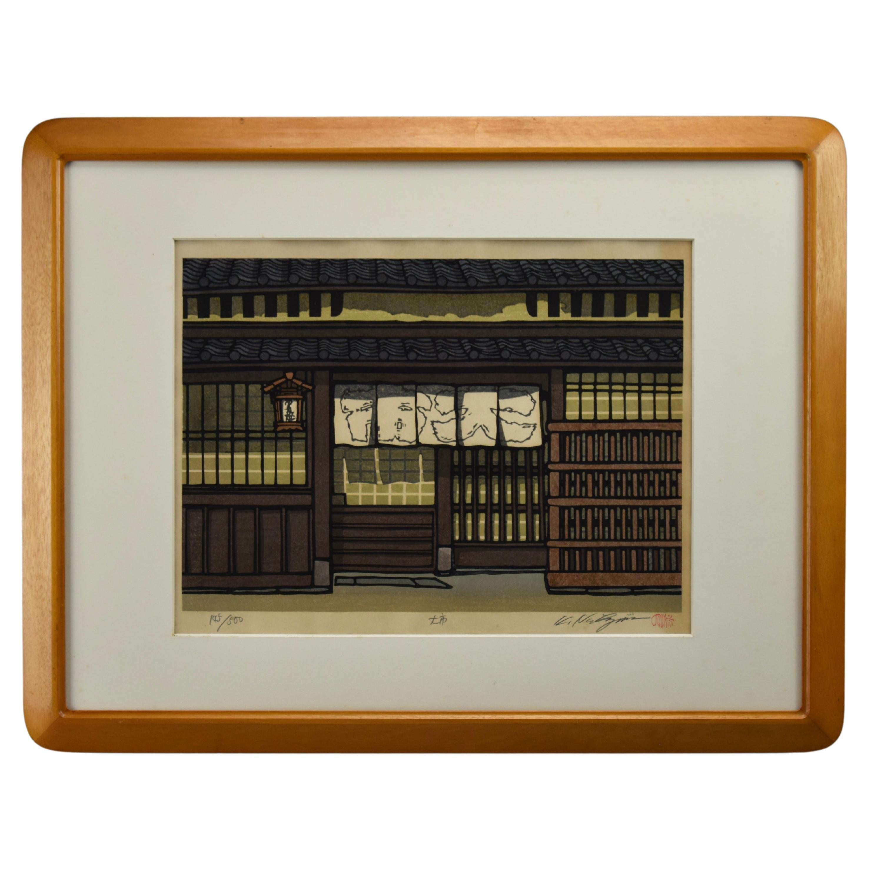 Traditioneller japanischer Holzschnitt mit Holzschnitt von Nishijima Katsuyuki im Angebot