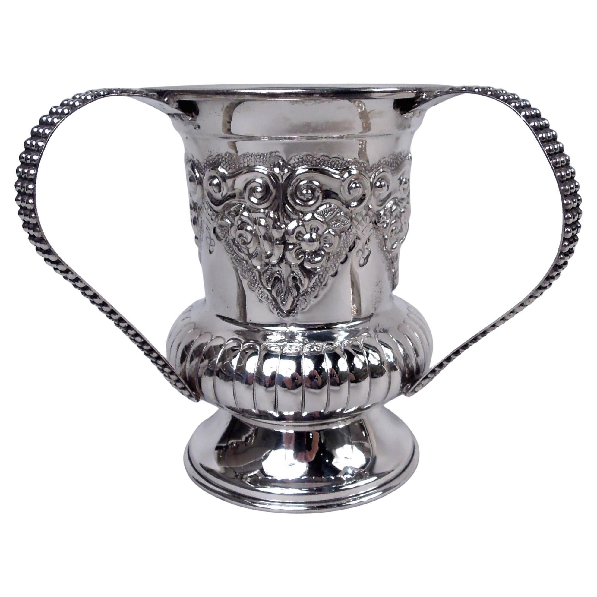 Traditional Judaic Classical Sterling Silver Washing Cup