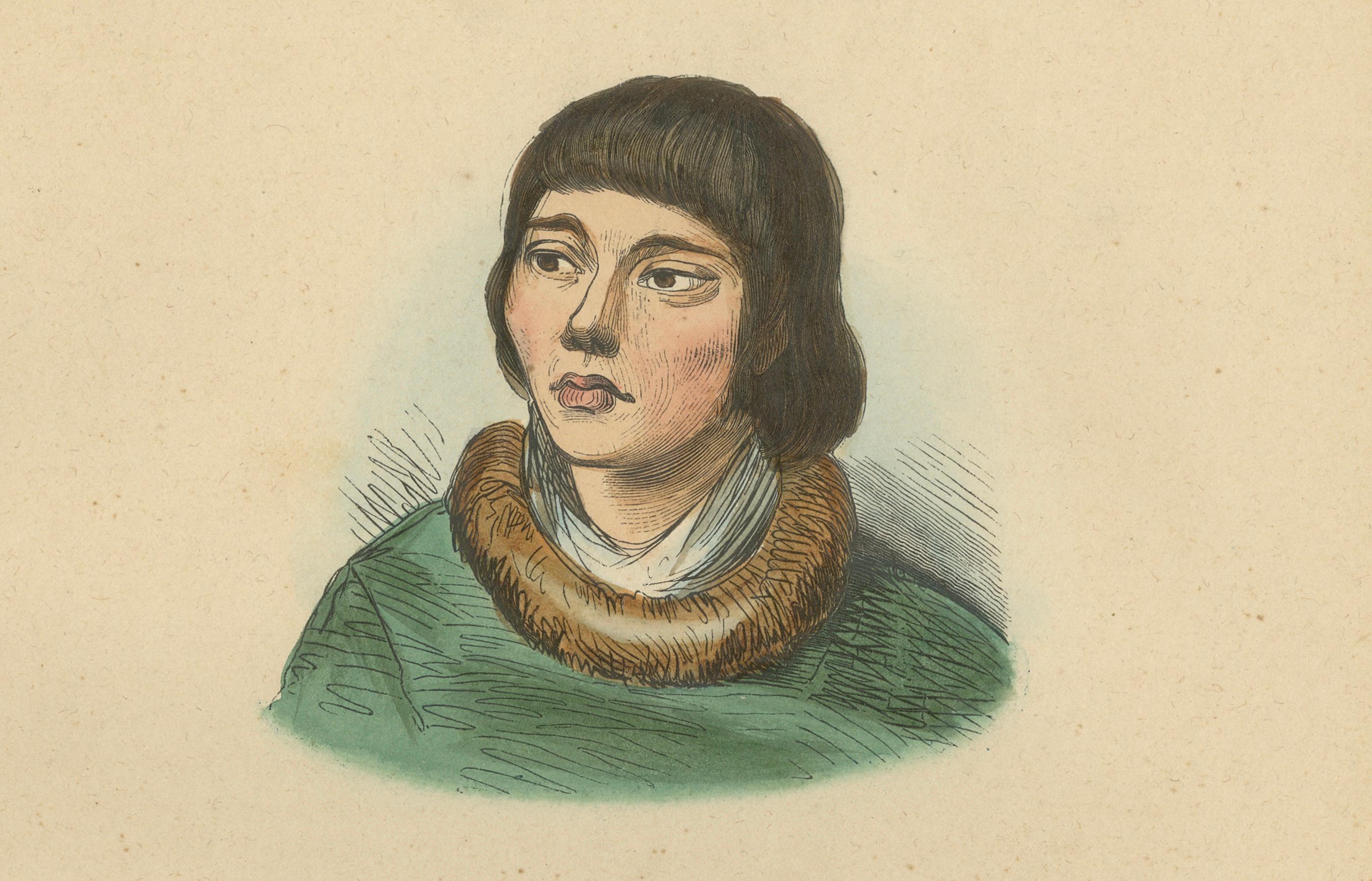 Traditional Kamchatdale Portraits: Engravings from 19th-Century Exploration In Good Condition For Sale In Langweer, NL