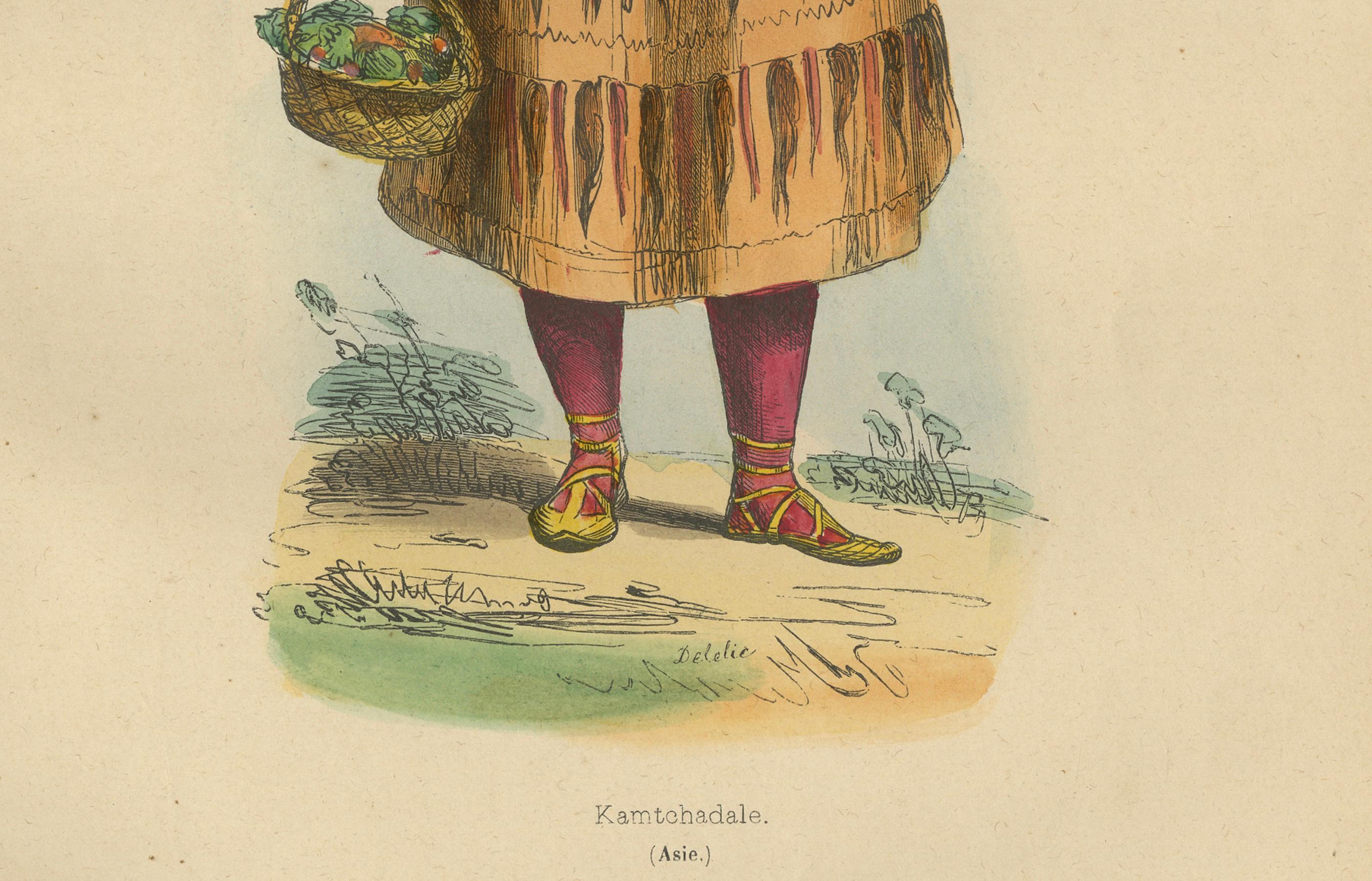 Mid-19th Century Traditional Kamchatdale Portraits: Engravings from 19th-Century Exploration For Sale