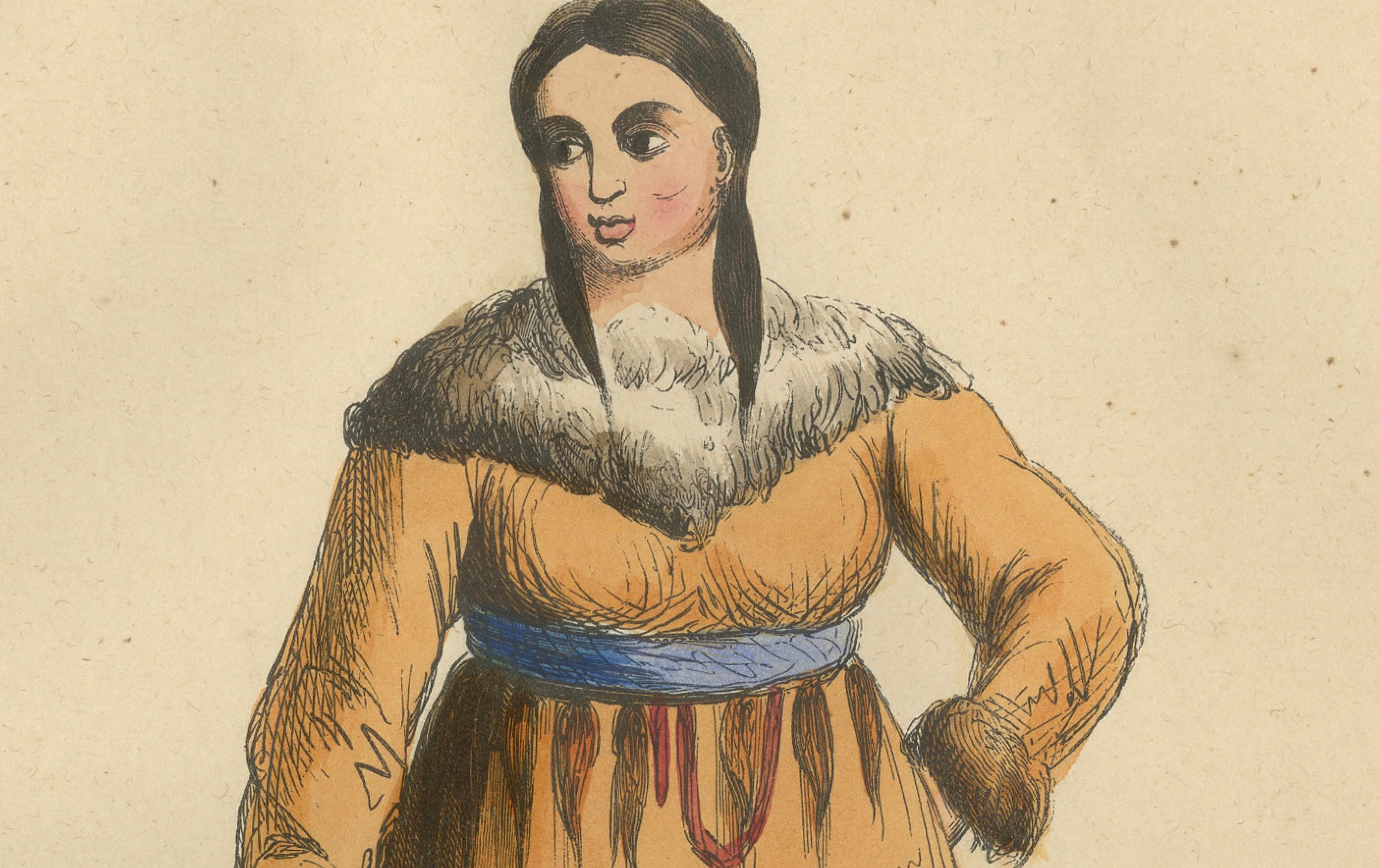 Paper Traditional Kamchatdale Portraits: Engravings from 19th-Century Exploration For Sale