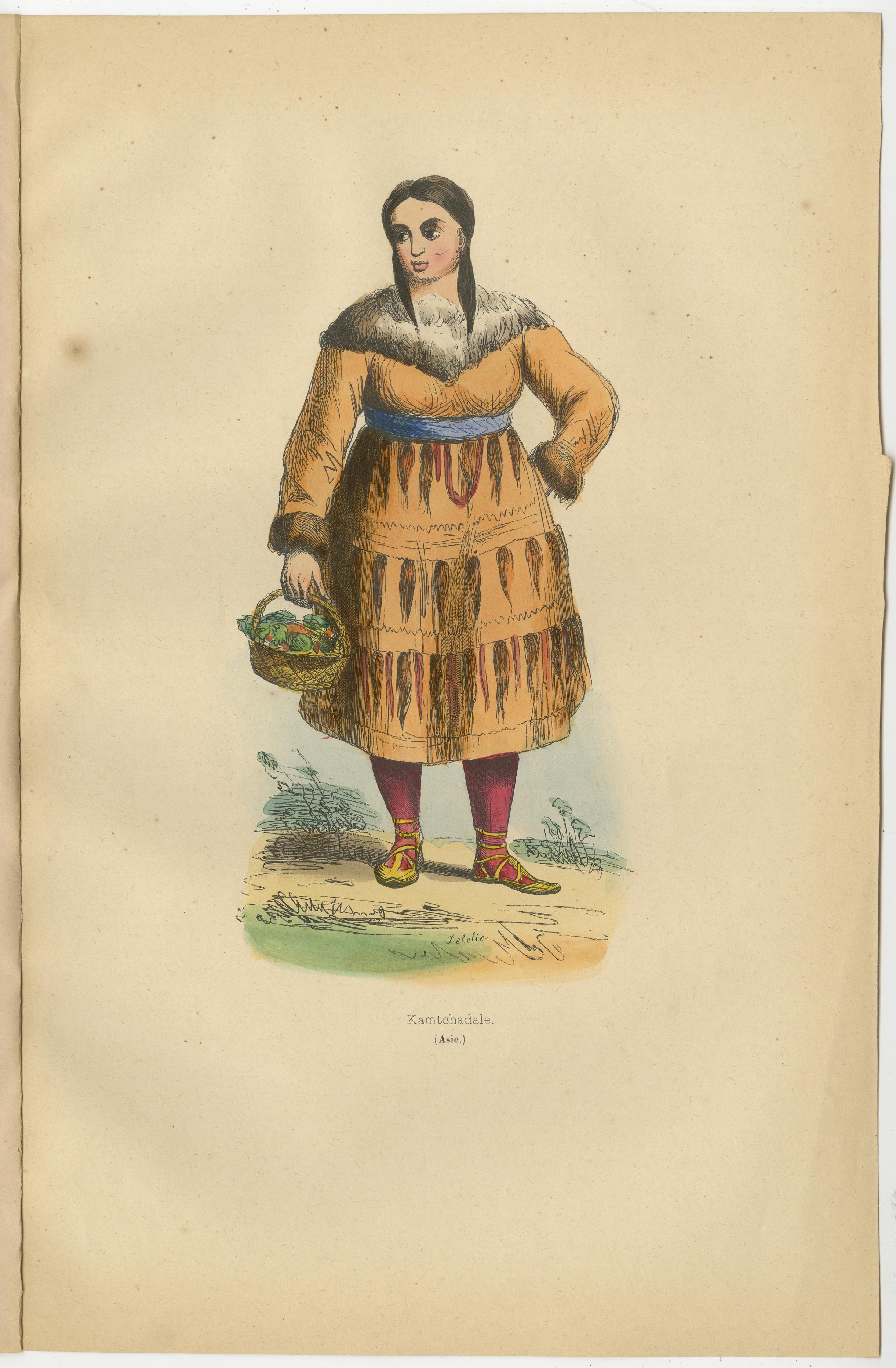 Traditional Kamchatdale Portraits: Engravings from 19th-Century Exploration For Sale 4