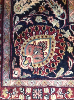 Traditional Kashan Style Rug in Red and Blue