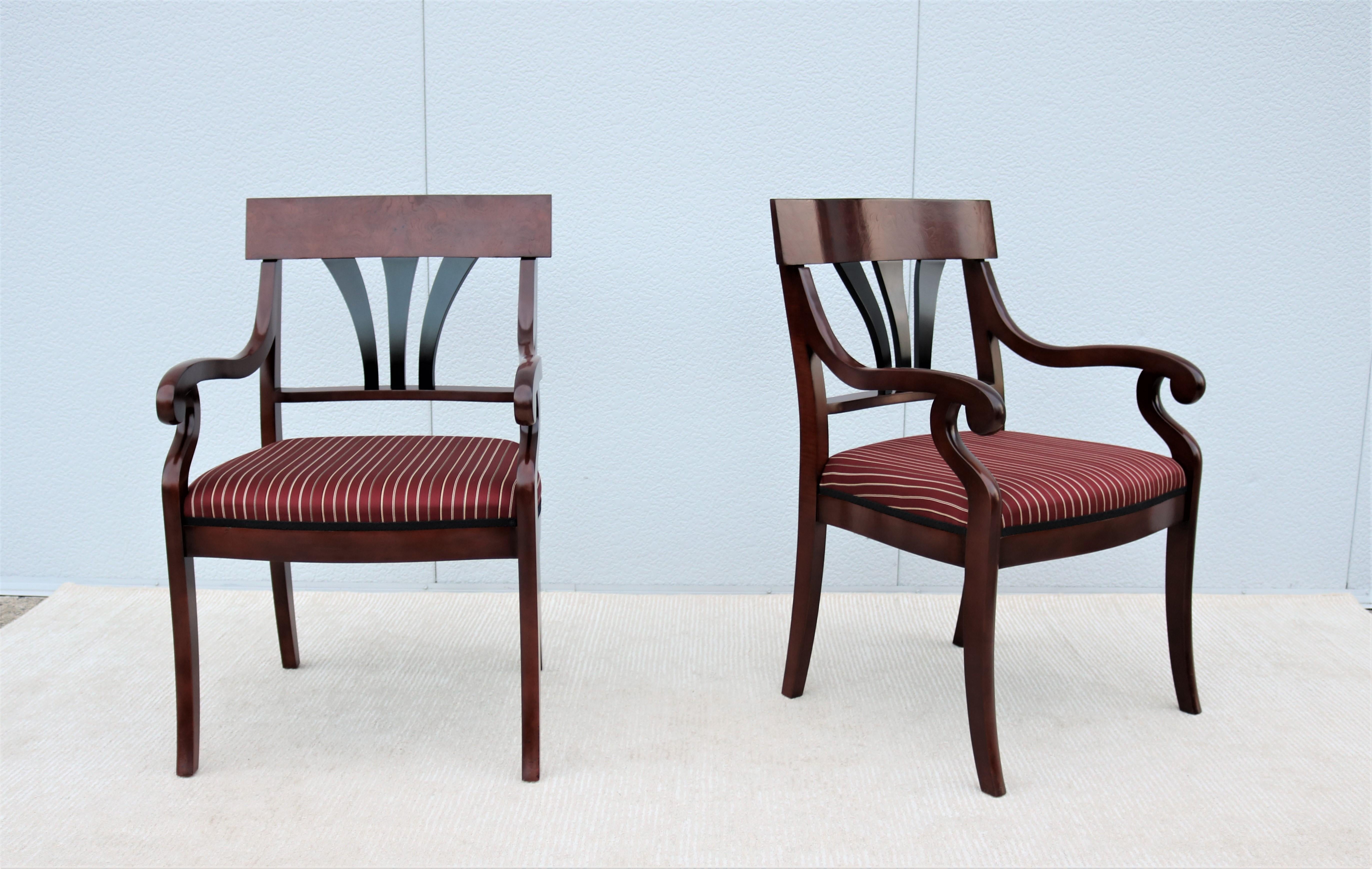 Biedermeier Traditional Kimball Innsbruck and Osterley Park Wood Guest Side Chairs, a Pair