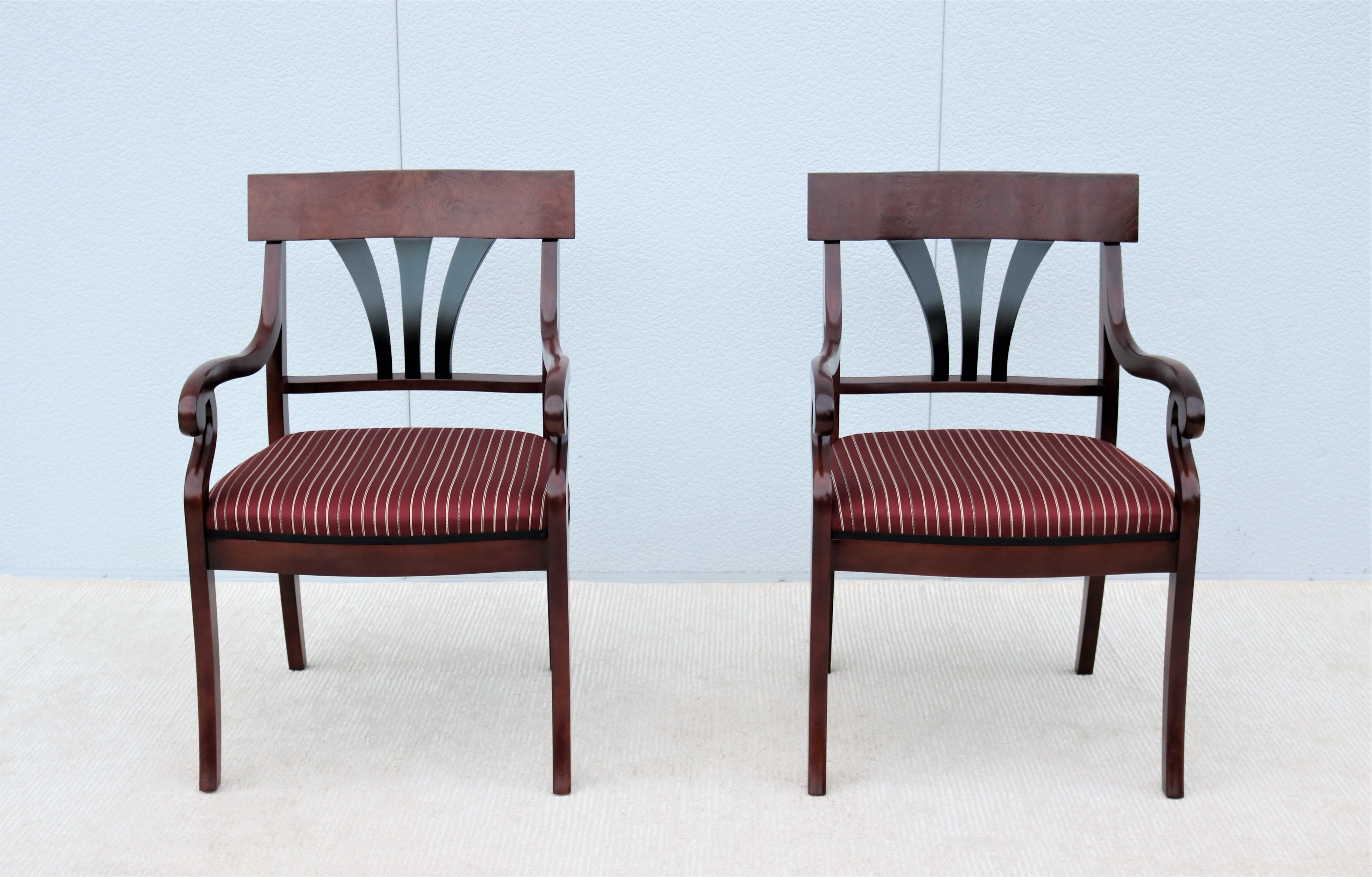 American Traditional Kimball Innsbruck and Osterley Park Wood Guest Side Chairs, a Pair
