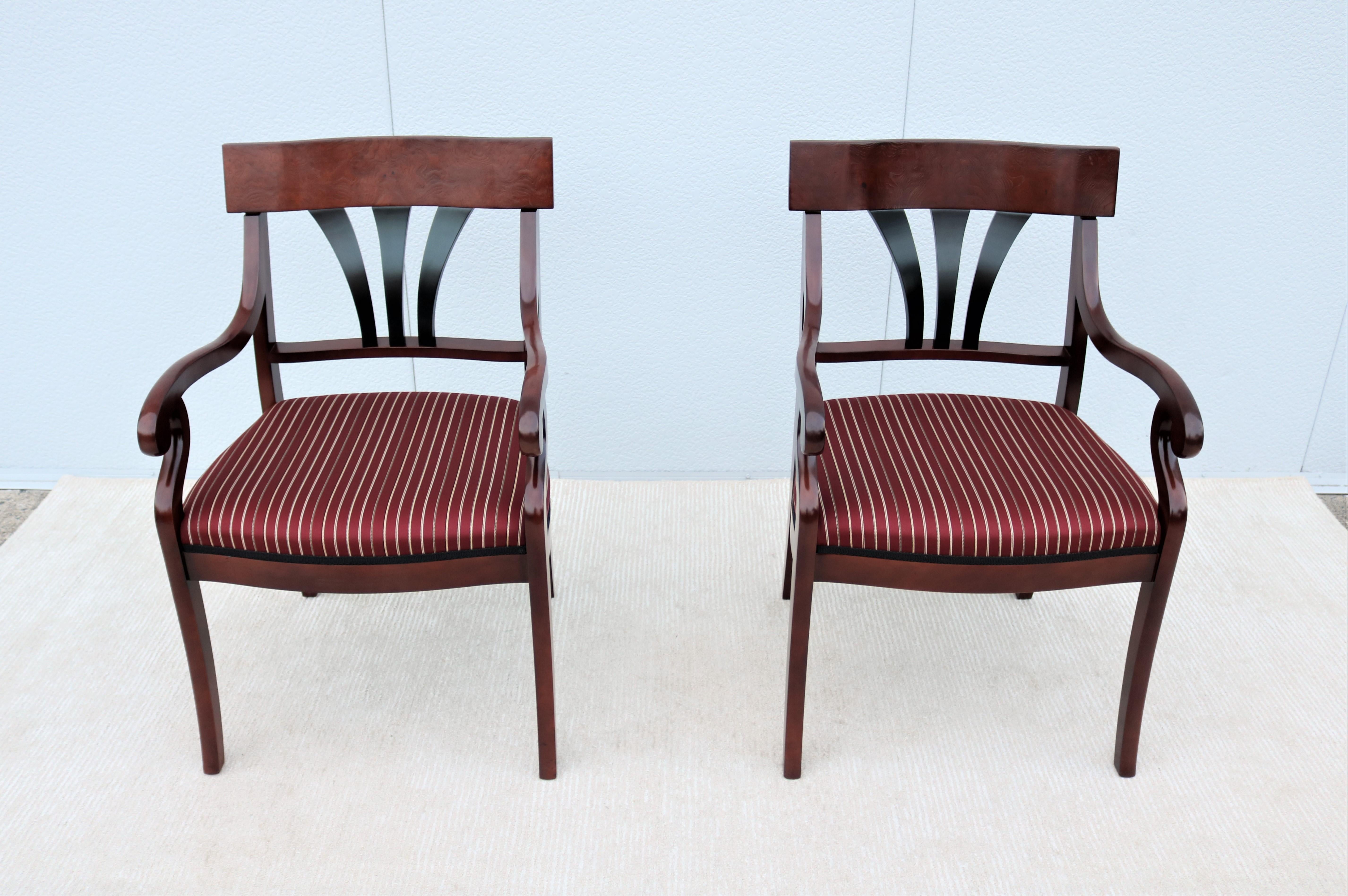 Veneer Traditional Kimball Innsbruck and Osterley Park Wood Guest Side Chairs, a Pair