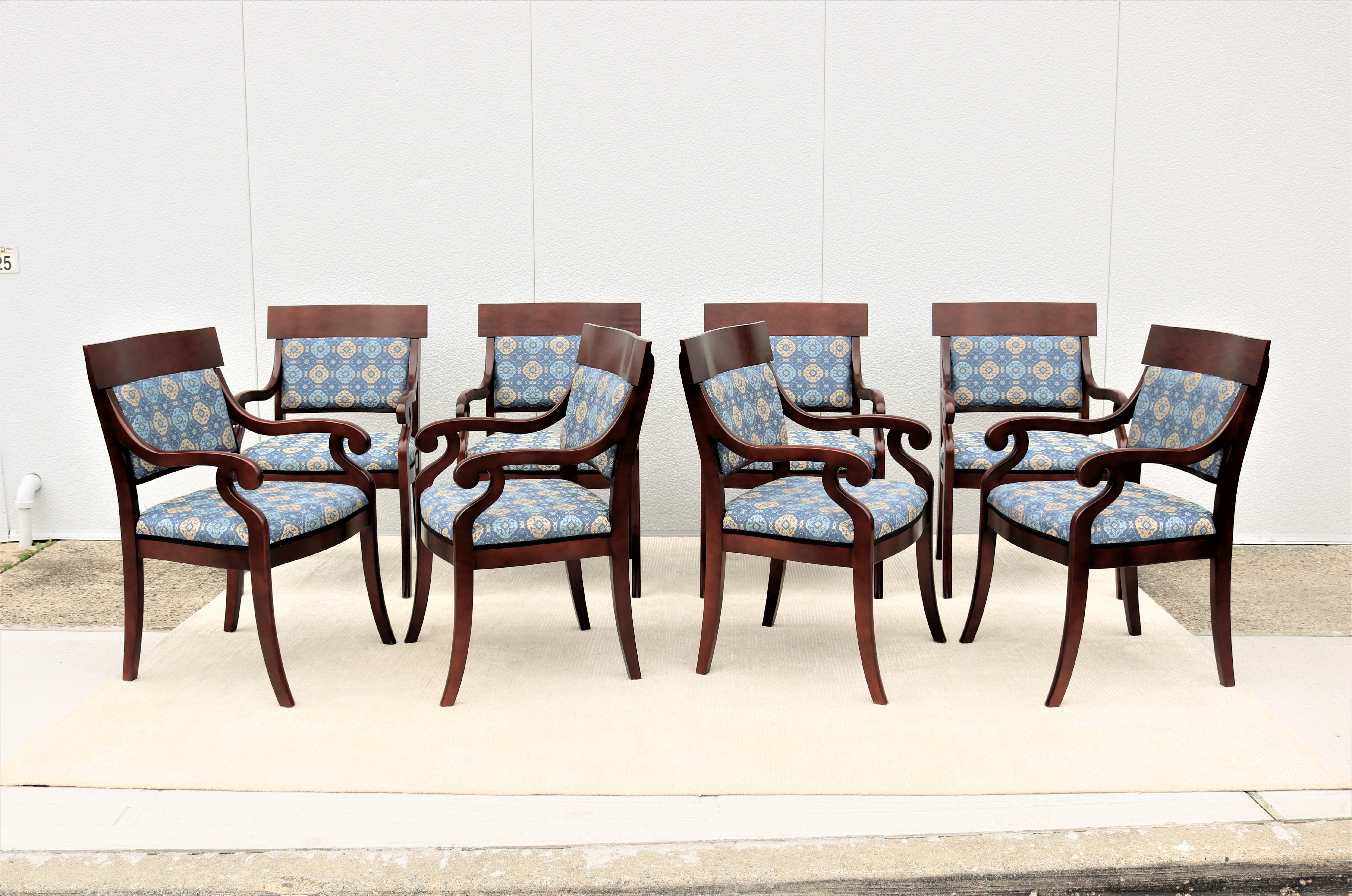 Biedermeier Traditional Kimball Innsbruck and Osterley Park Wood Guest Side Chairs, Set of 8