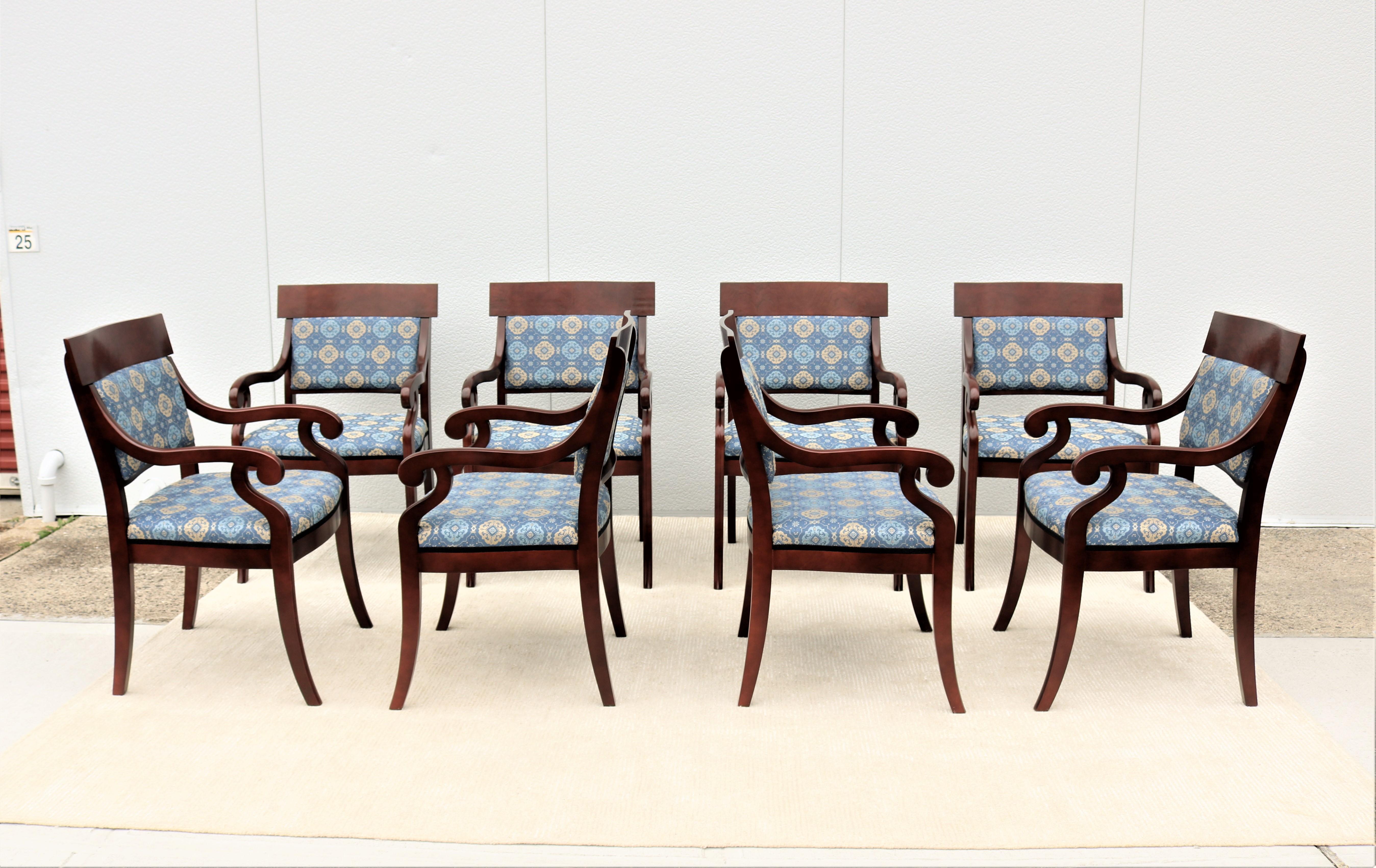 Veneer Traditional Kimball Innsbruck and Osterley Park Wood Guest Side Chairs, Set of 8