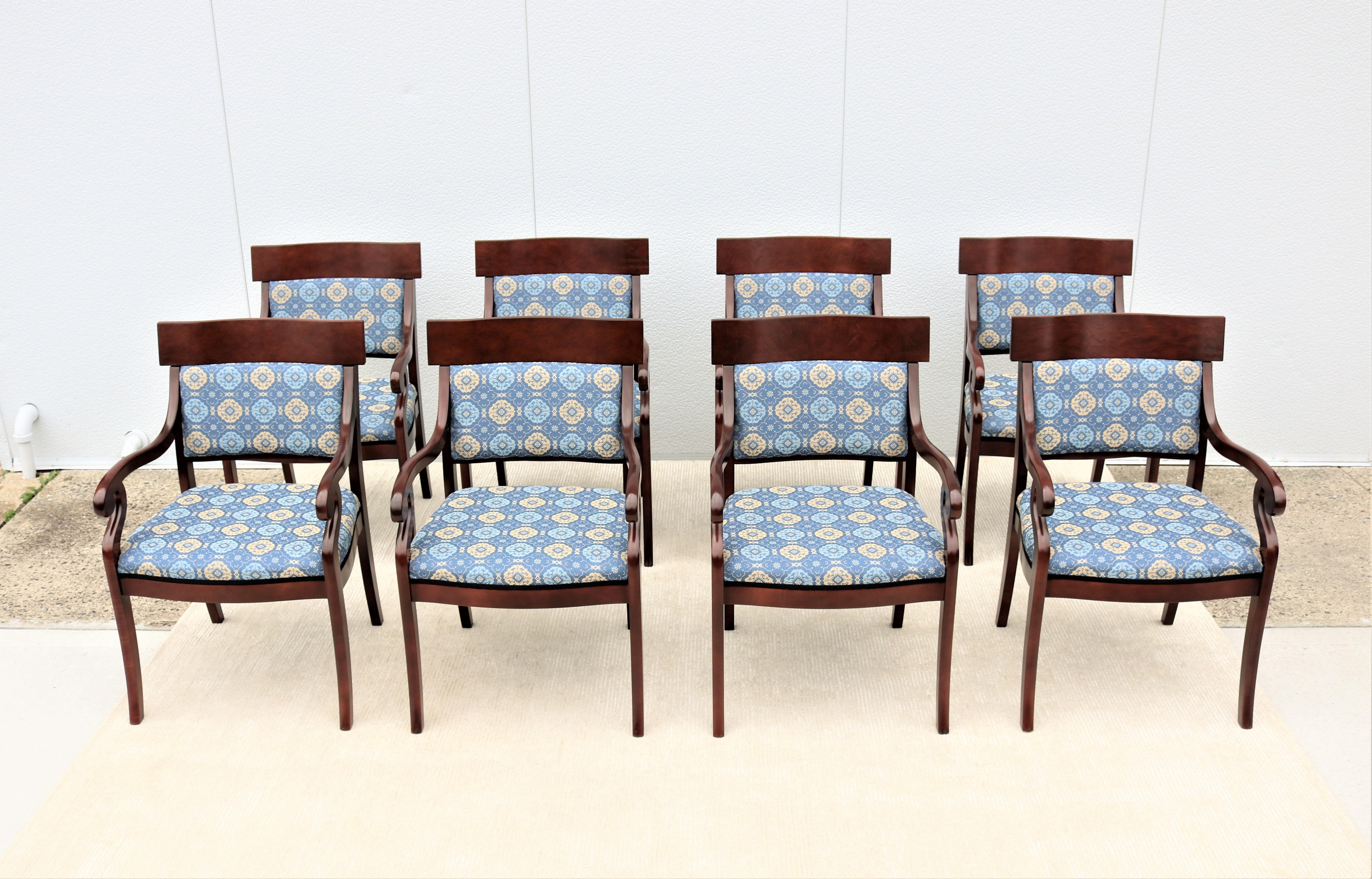 Contemporary Traditional Kimball Innsbruck and Osterley Park Wood Guest Side Chairs, Set of 8