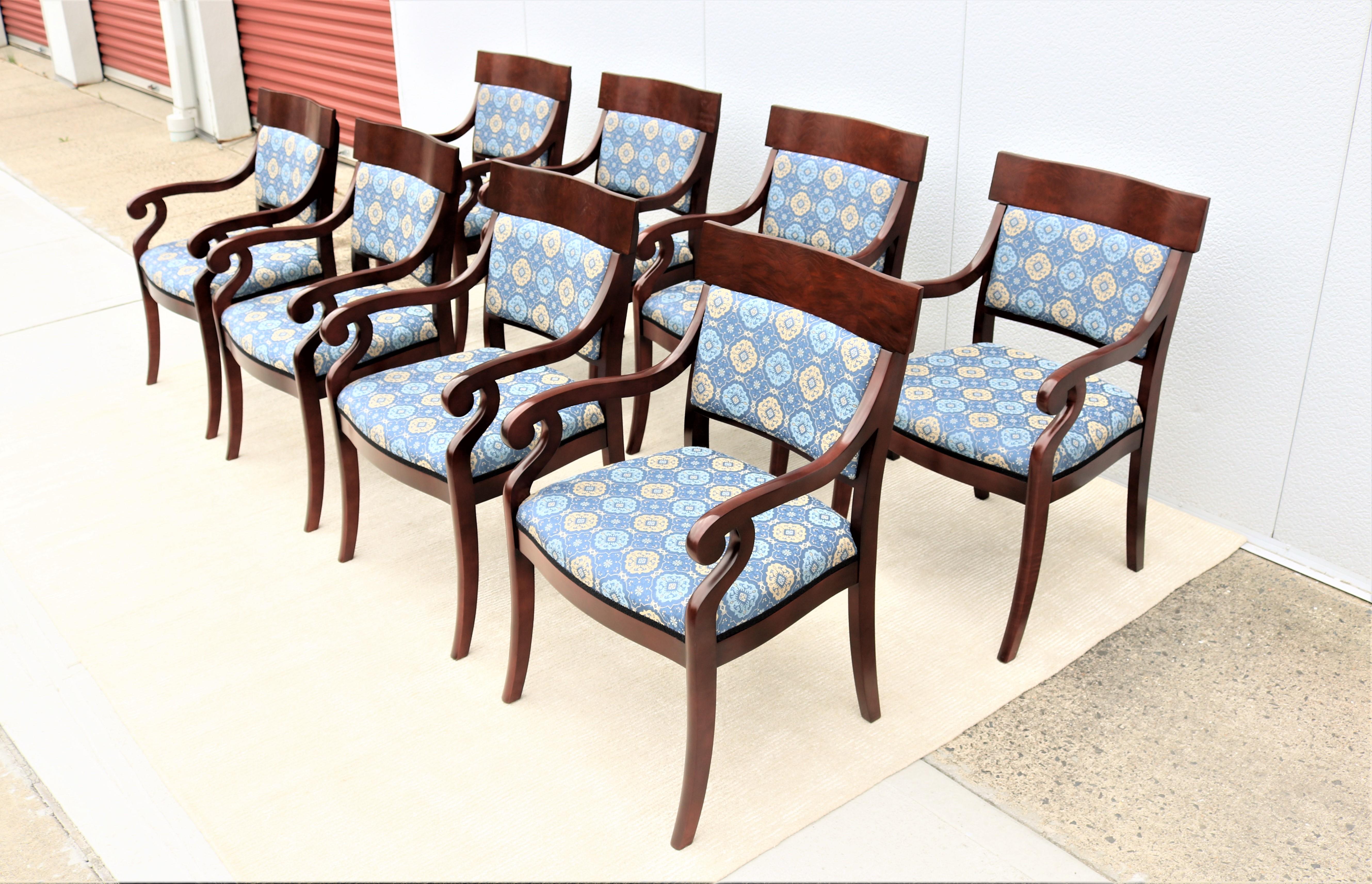 Fabric Traditional Kimball Innsbruck and Osterley Park Wood Guest Side Chairs, Set of 8