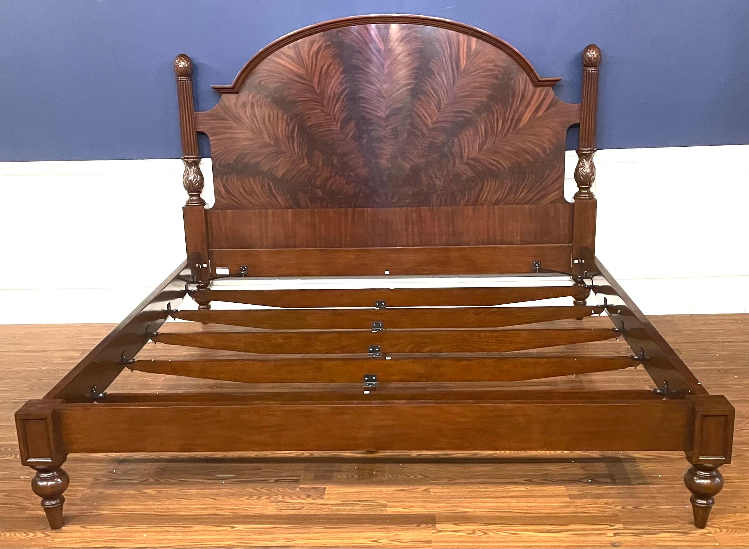 Traditional King Size Mahogany Low Post Bed by Leighton Hall For Sale 4