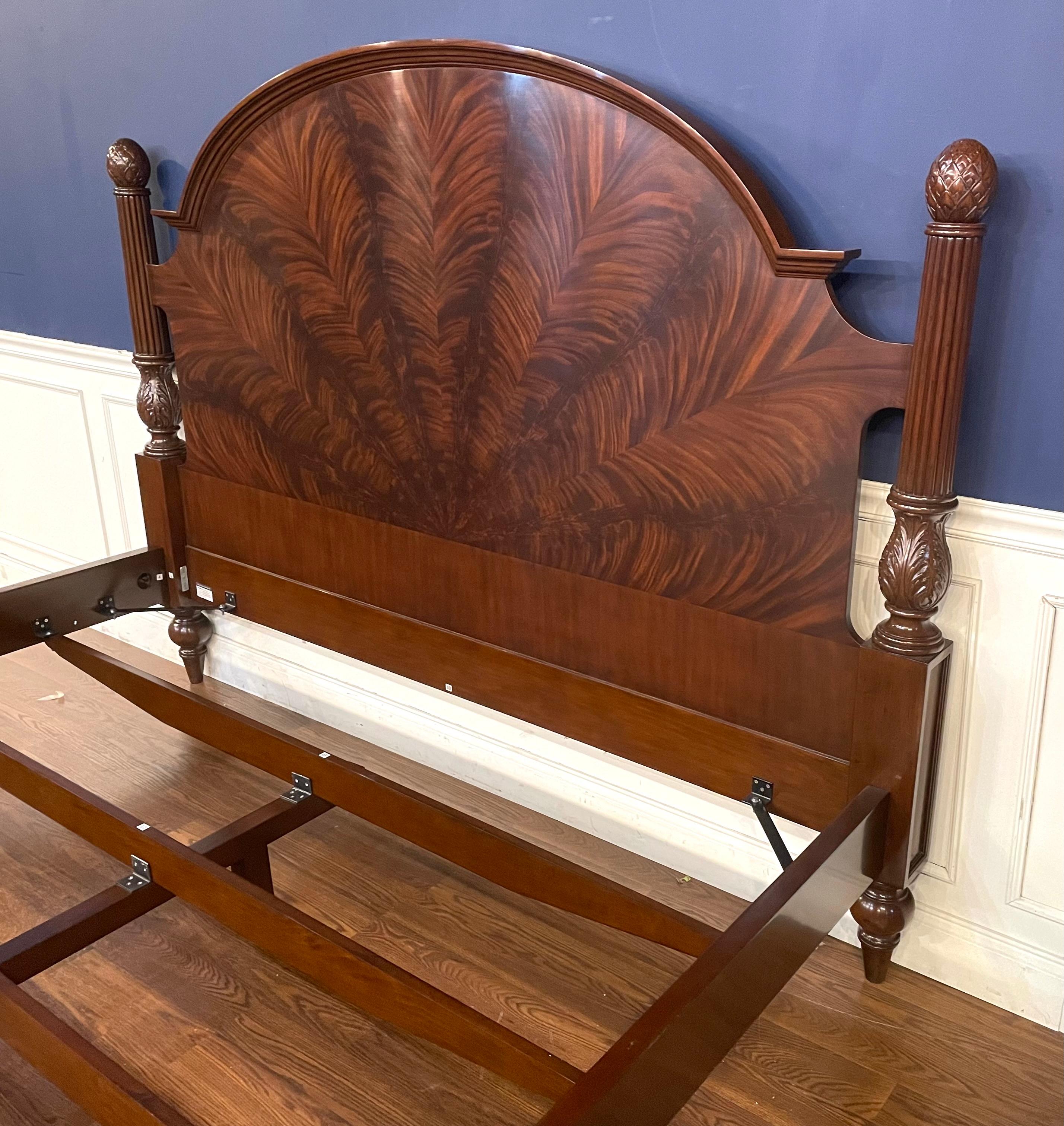 Traditional King Size Mahogany Low Post Bed by Leighton Hall In New Condition For Sale In Suwanee, GA