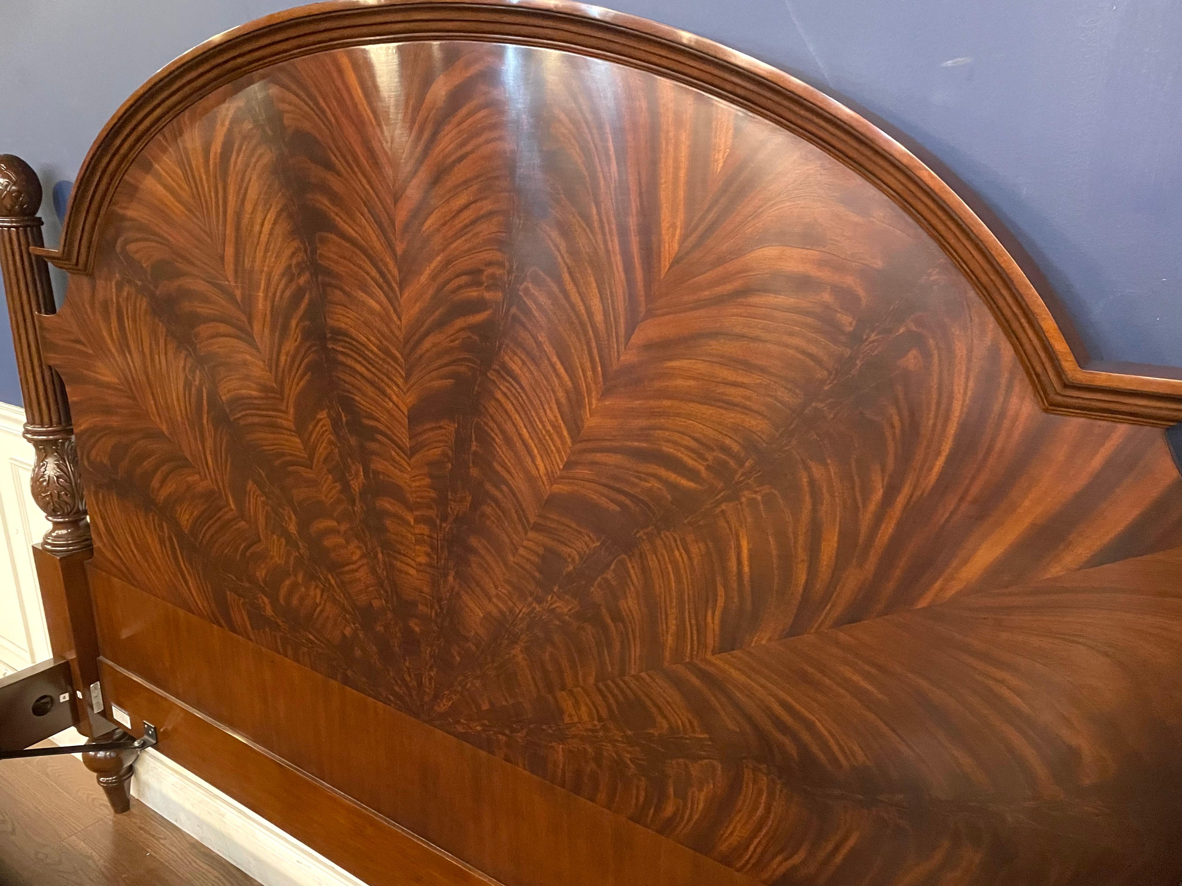 Contemporary Traditional King Size Mahogany Low Post Bed by Leighton Hall For Sale