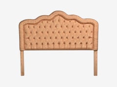 Traditional, Kingsize Tufted Headboard, Scalamandré Pink Silk, USA, 1960s