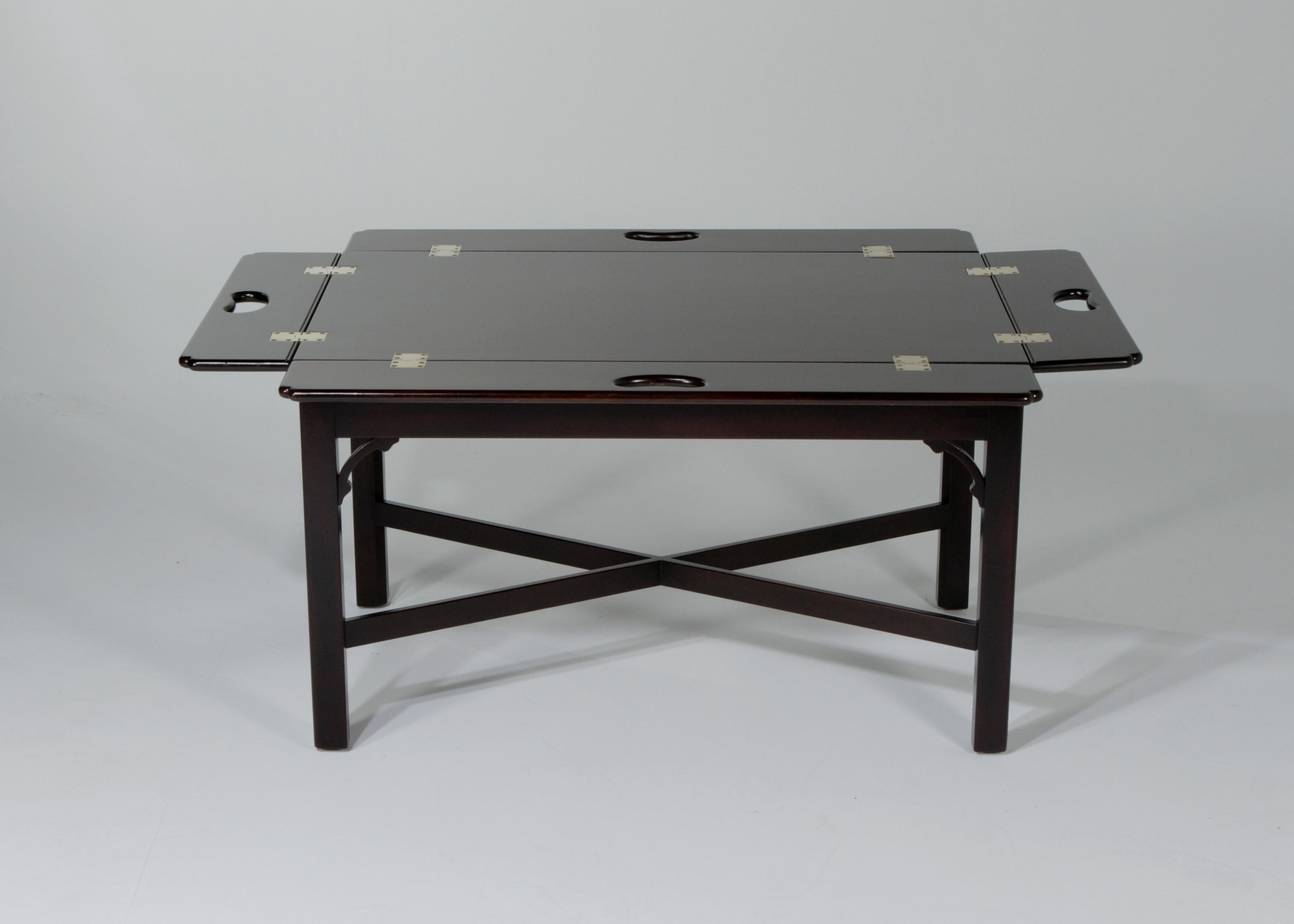 American Colonial Traditional Kittinger Furniture Craftsmen Mahogany Drop-Leaf Butler Table