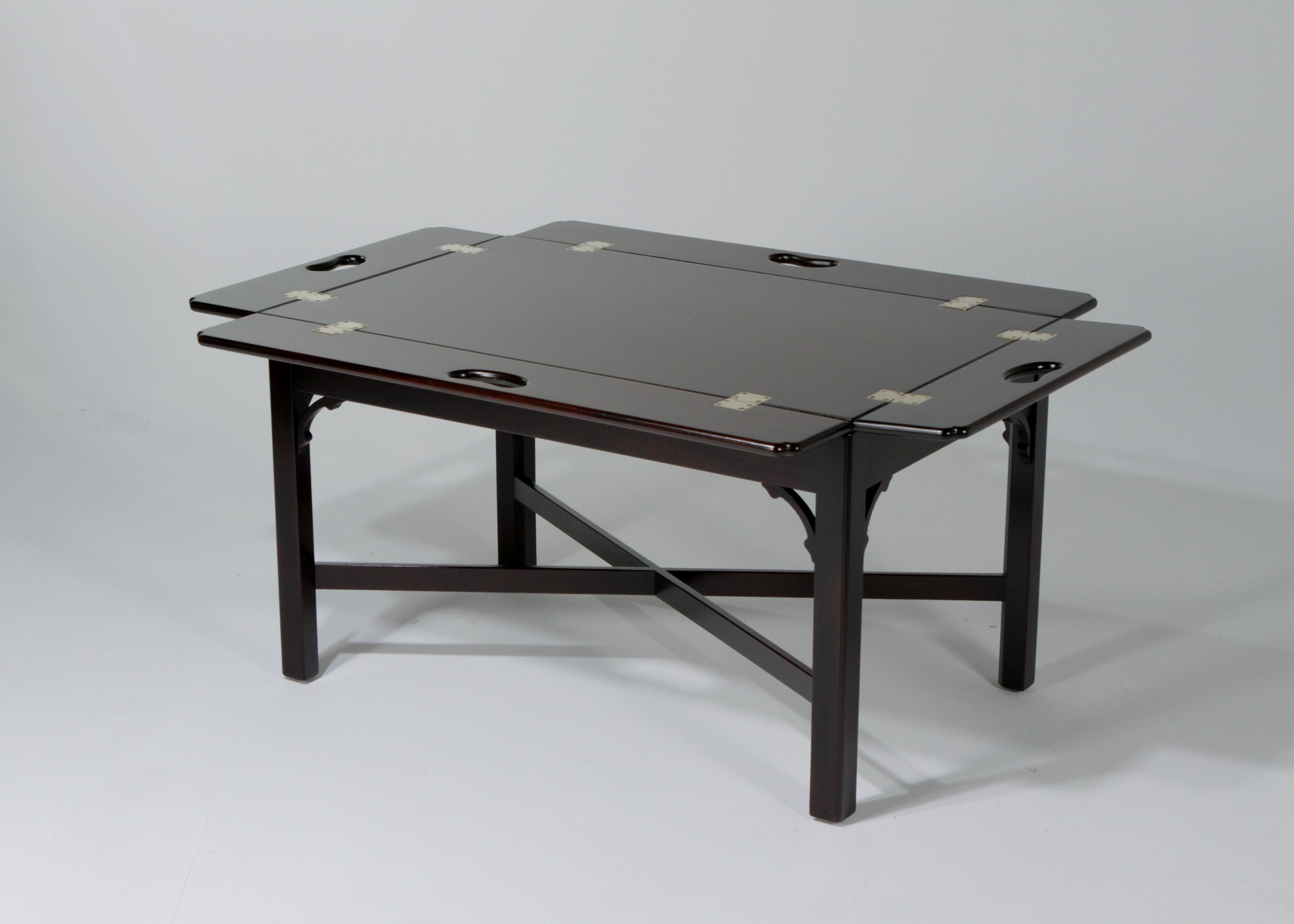 American Traditional Kittinger Furniture Craftsmen Mahogany Drop-Leaf Butler Table