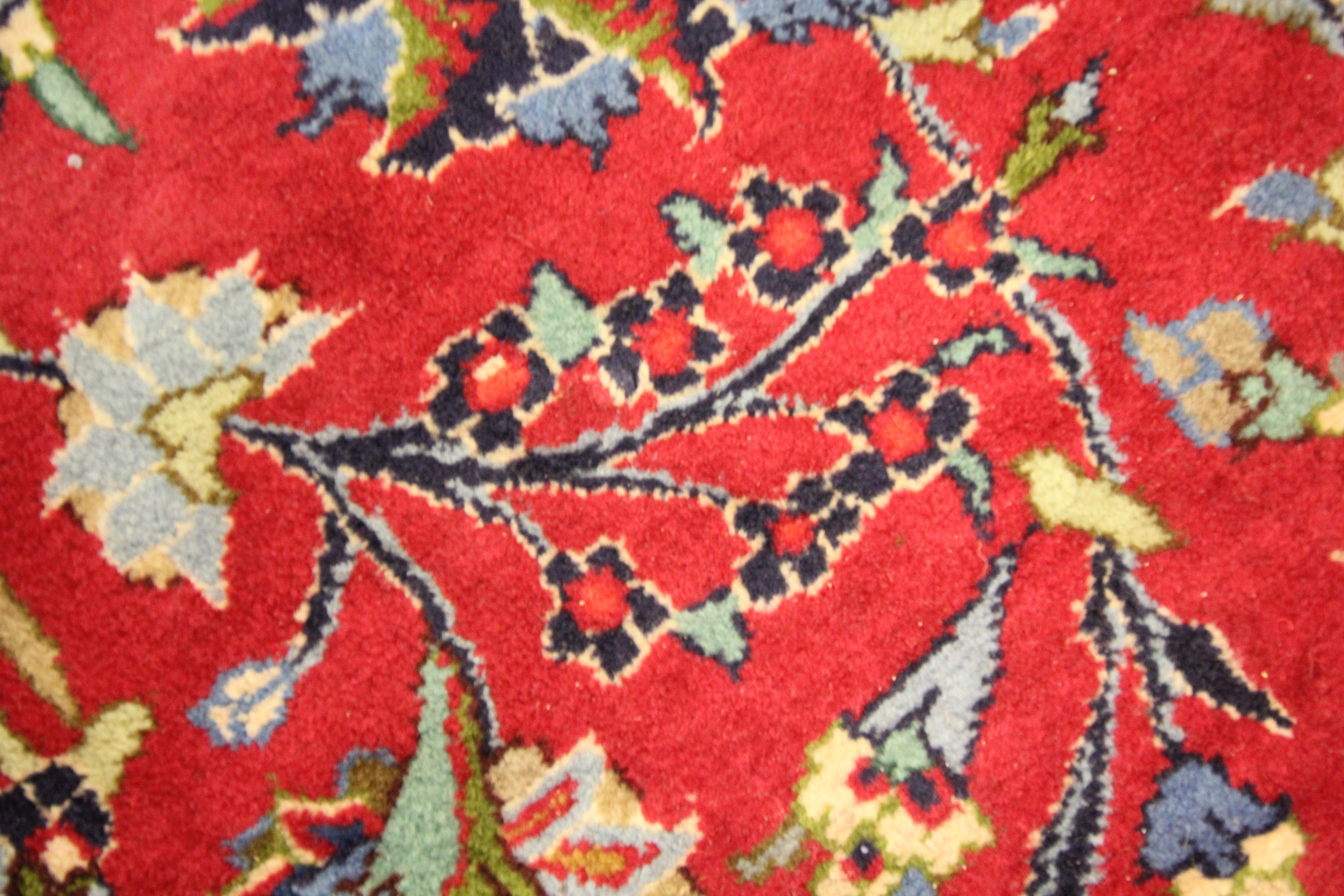 Traditional Large Carpet Red Vintage Rug Handwoven Living Room Rug For Sale 1