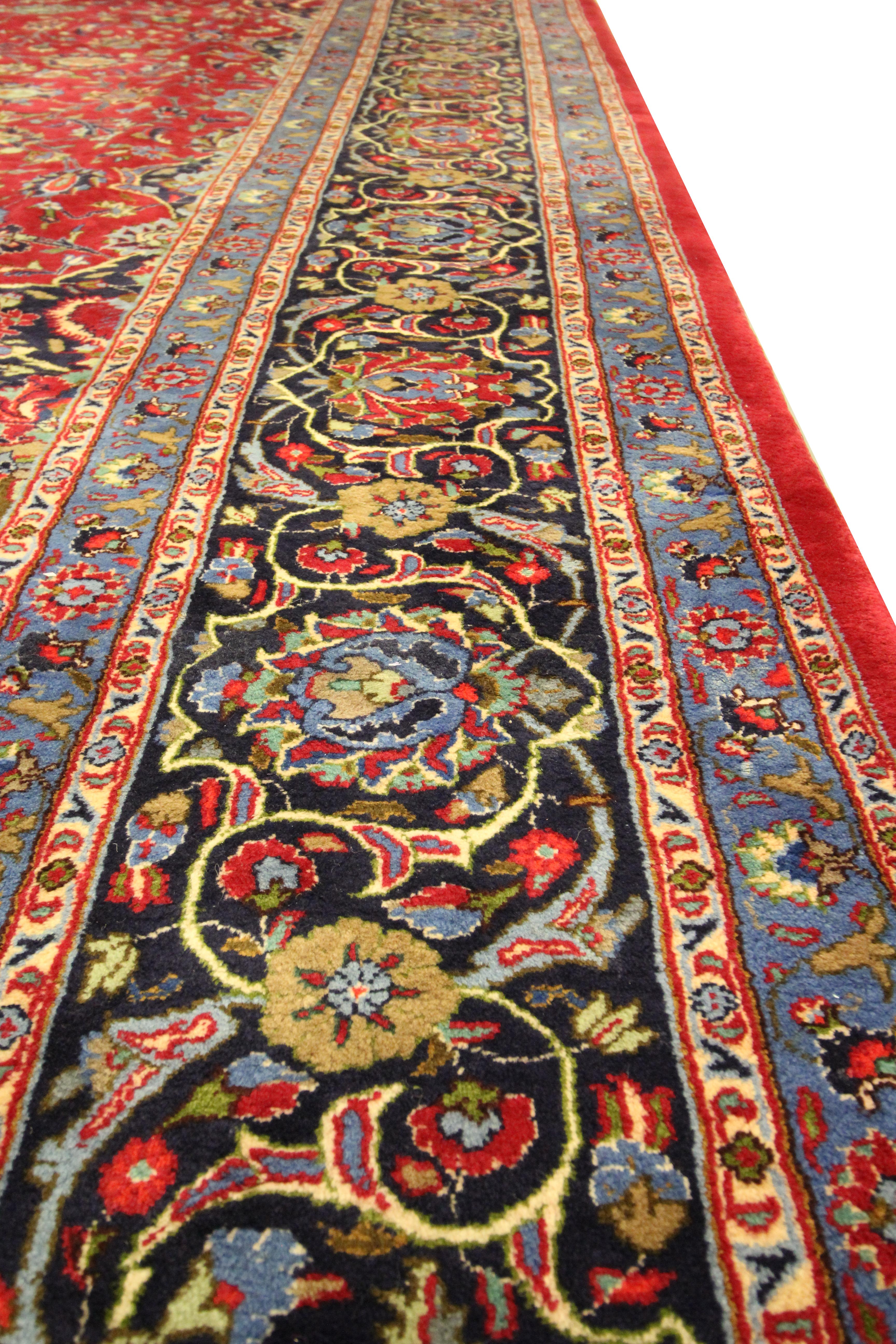 Traditional Large Carpet Red Vintage Rug Handwoven Living Room Rug For Sale 4
