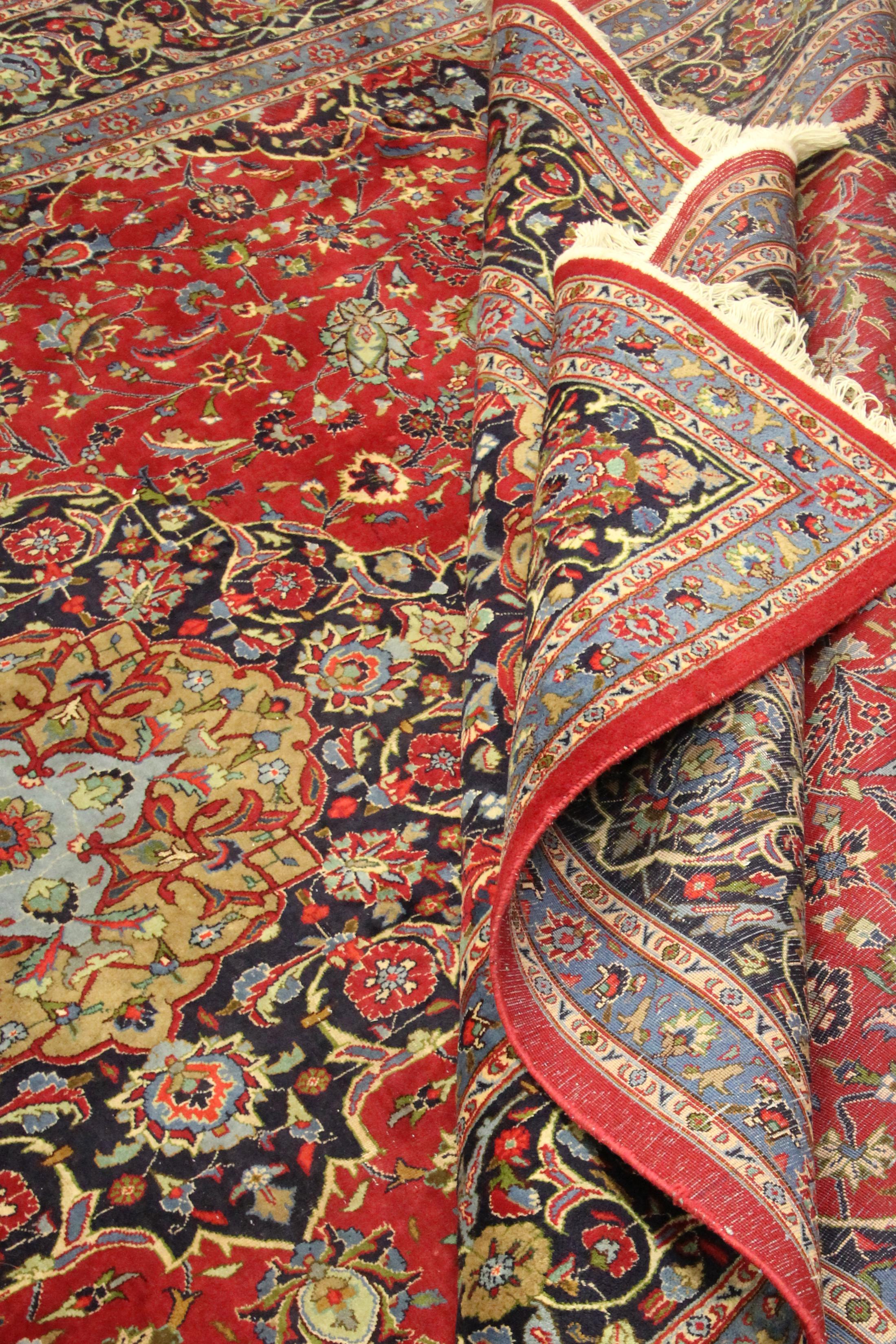 Traditional Large Carpet Red Vintage Rug Handwoven Living Room Rug For Sale 6